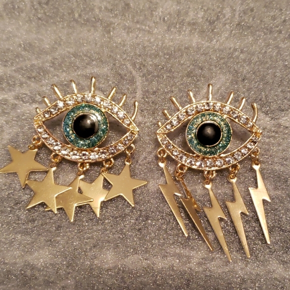 👁Rhinestone Engraved Eye Decor Light Earrings - Picture 4 of 4